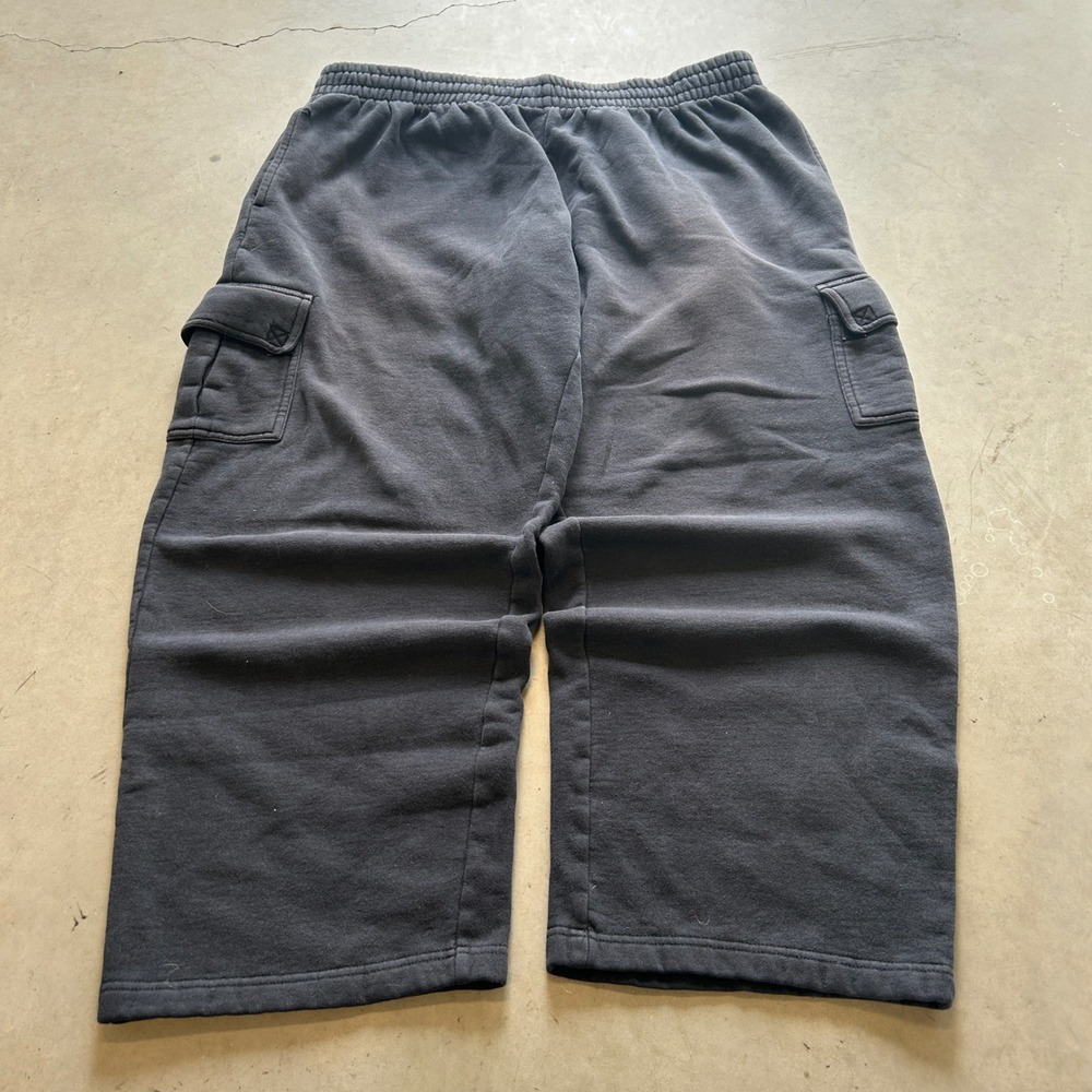 Fila Sport Mens XL Cargo Sweatpants Faded Black Fleece Lined Straight Leg j225